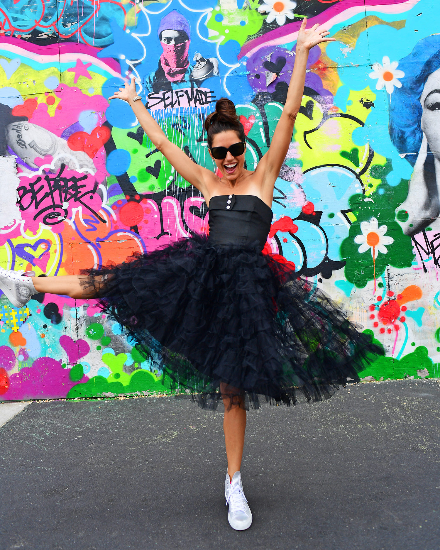 Short black tulle store dress